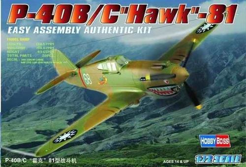 P-40b/c ''hawk''-81a - 1:72e - Hobby Boss