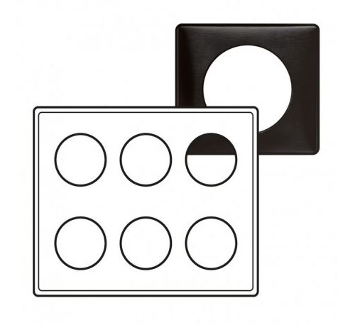 Plaque Céliane Carbone - 2x3 postes