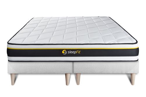Sleepfit Ensemble Double Sommier 90X200 + Matelas Soft 180X200