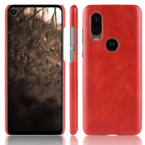 Etui en PU litchi rouge pour votre Motorola P40