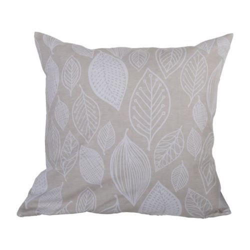 O'CBO Coussin déhoussable Feuilles 42x42cm Beige