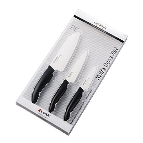 Kyocera fk-3pc bk gen couteau céramique coffret cadeau, en plastique, noir blanc