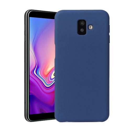 Coque en TPU doux et soyeux bleu foncé pour votre Samsung Galaxy J6 Plus