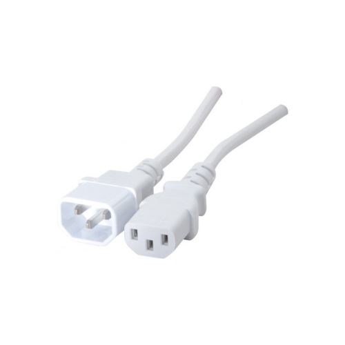 exertis Connect - Stroomverlengkabel - IEC 60320 C14 naar IEC 60320 C13 - 10 A - 1.8 m - wit