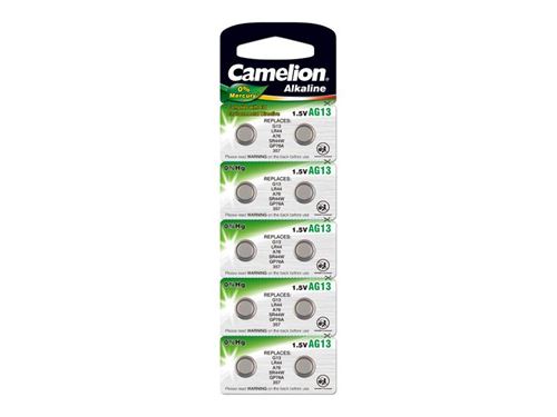 Pack de 10 piles camelion alcaline ag13 0% mercury/hg