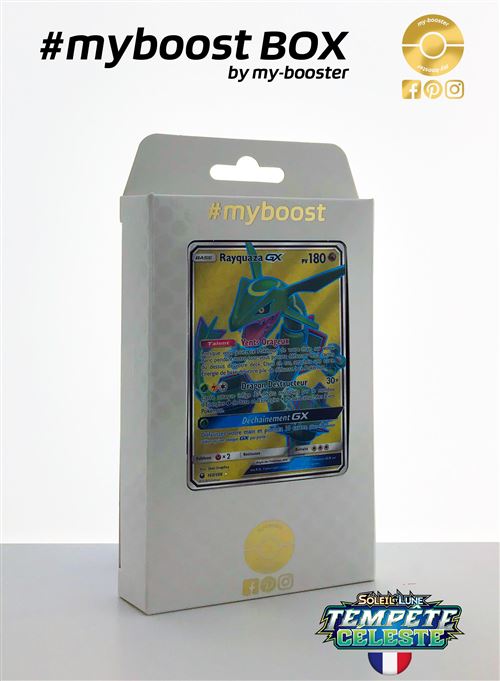 Coffret #myboost Rayquaza GX Full Art 160/168 - Soleil et Lune 7 Tempete Celeste - 10 cartes Pokemon francaises