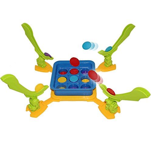 Tic Tac et jeu de stratégie à 4 joueurs pour les 5 ans et plus | Jeu de compétences multi-joueurs TIC TAC N Stack Tabletop - Travel Size Playset