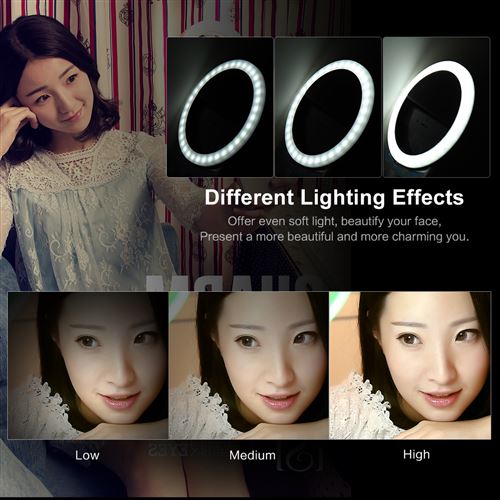 7€19 sur Godyluck Anneau De Lumière LED Ring Light Lampe Circulaire  Bicolore Eclairage Vidéo Pour Le Maquillage Noir - Accessoire photo - Achat  & prix