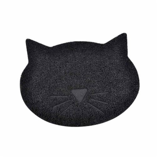 Comparer les prix de Tapis Repas pour Chat Tête de Chat 43cm Noir