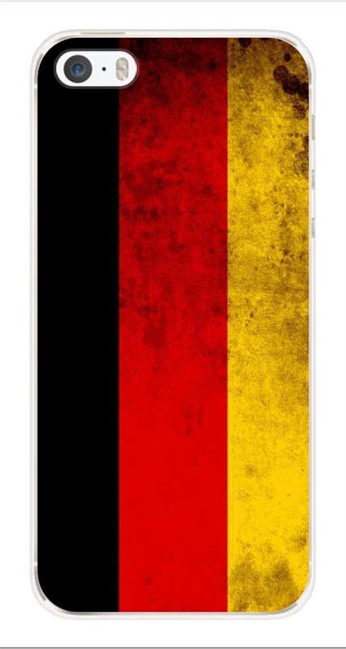 Coque en silicone imprimée compatible iPhone 5 iPhone 5S Drapeau Allemagne
