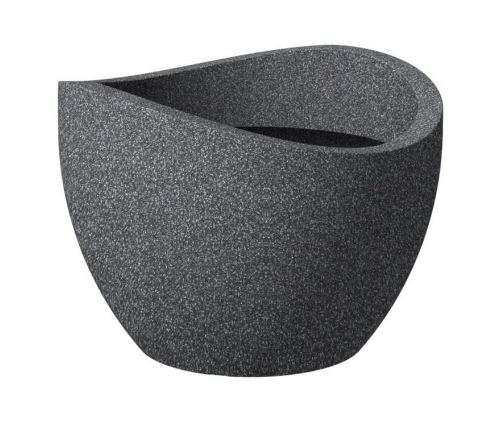 Scheurich pot en plastique rotomoule wave globe 250 - 50 x 37,1 cm - noir granite
