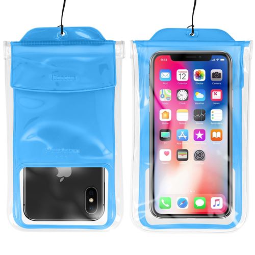 Pochette Smartphone Jusqu'à 7'' Étanche Waterproof 30m IPX8 Airbag Baseus Bleu