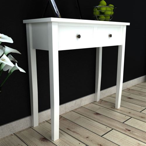 Vidaxl Blanc Table Console 2 Tiroirs - Image 3