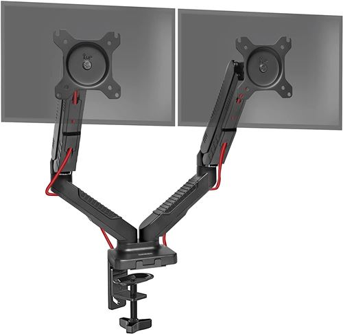 Duronic DMDC52 Support de Bureau à gaz pour 2 écrans d'ordinateur LCD / LED avec possibilité de rotation inclinaison et pivot des moniteurs