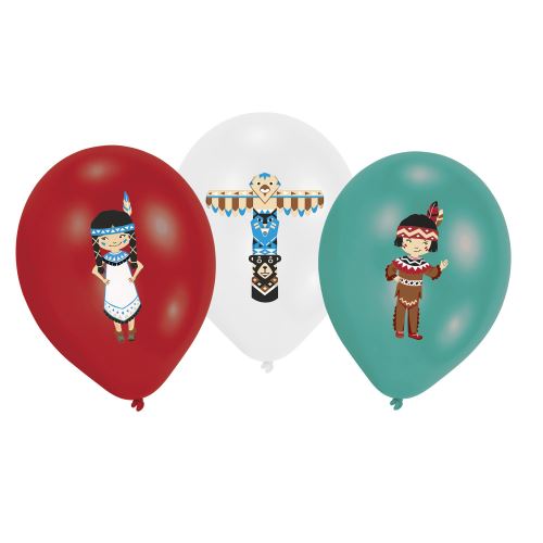 Amscan ballons Tepee & Tomahawk28 cm en latex 6 pièces