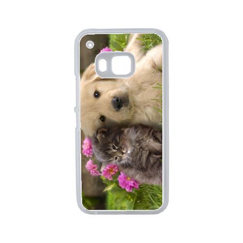 Coque chiot golden retriever et chaton compatible htc one 2 m9 transparent