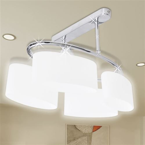 Lustre/ Lampe de Plafond Contemporaine 4 Abats jours en verre