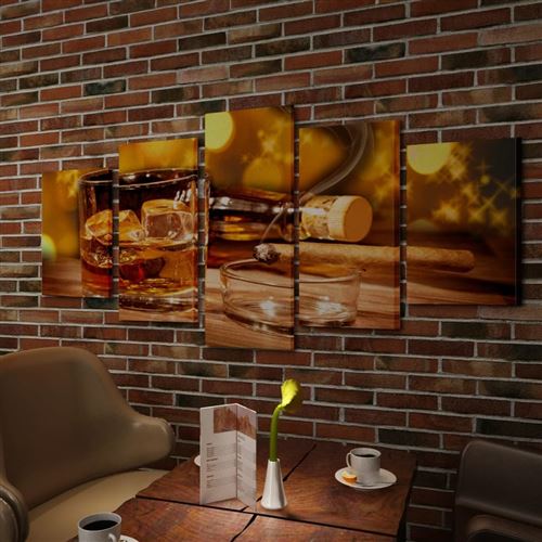 Canvasdoeken whiskey en sigaar (200 x 100 cm)