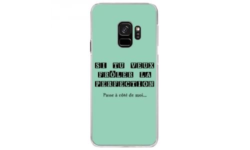 Coque rigide transparente pour Samsung Galaxy S9 avec impression Motifs frôler la perfection turquo