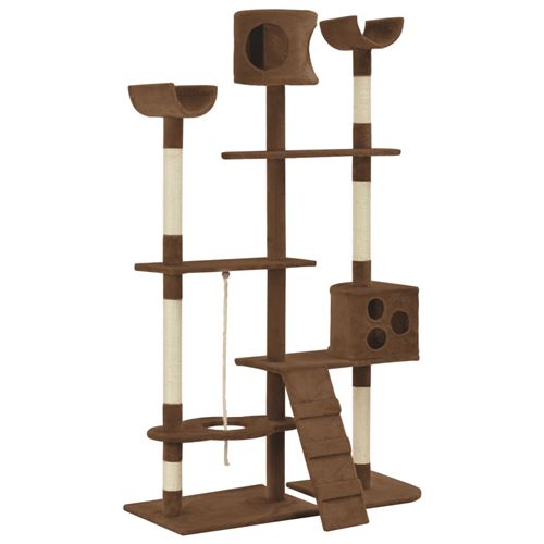 vidaXL Arbre à chat avec griffoirs en sisal Marron 180 cm