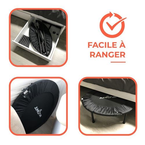 Trampoline de fitness gym pliable - poignée réglable, 28 ressorts - 102 cm - noir bleu - Accessoire fitness yoga et pilates - Achat & prix Trampoline de fitness gym pliable - poignée réglable, 28 ressorts - 102 cm - noir bleu - Accessoire fitness yoga et pilates - Achat & prix