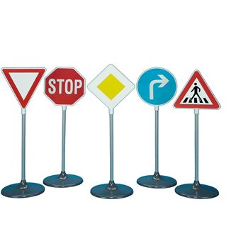 100 Panneaux De Signalisation Miniatures – Plastique – 6,5 Cm – Supports Inclus – Éducatif – Pour Maquettes, Circuits Routiers, Classes