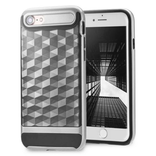 Coque Apple Iphone 8 Plus , Lincivius® [HYBRID DESIGN CASE], Housse Apple Iphone 8 Plus Hybride Bumper TPU Silicone Argent, Protection Antichoc