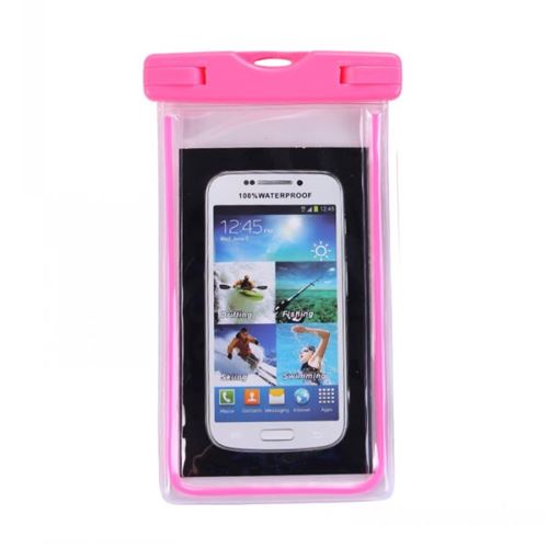 Coque en TPU boîtier fluorescent sac étanche en pvc, largeur intérieure: 10,7 x 17.3cm rose pour votre Universal