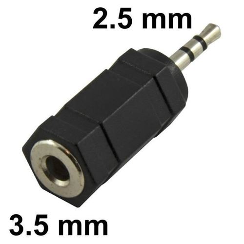 Adaptateur Audio Jack 3.5mm à 2.5mm, Connecteur Mâle à 2.5mm Femelle, pour  Câble
