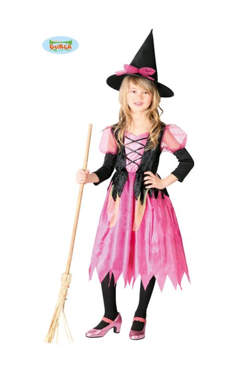 Costume sorciere rose enfant 10 ans