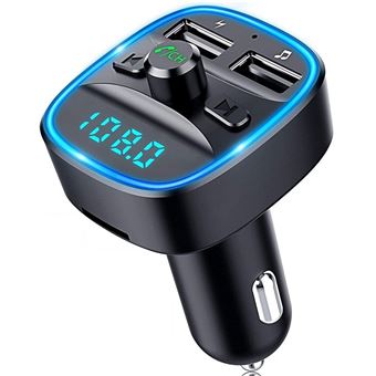 Transmetteur FM sans fil Bluetooth 5.0 Adaptateur MP3 Kit voiture Chargeur USB 