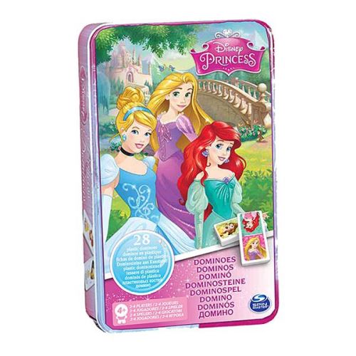 Boîte en métal avec Dominos Disney Princesses Cardinal