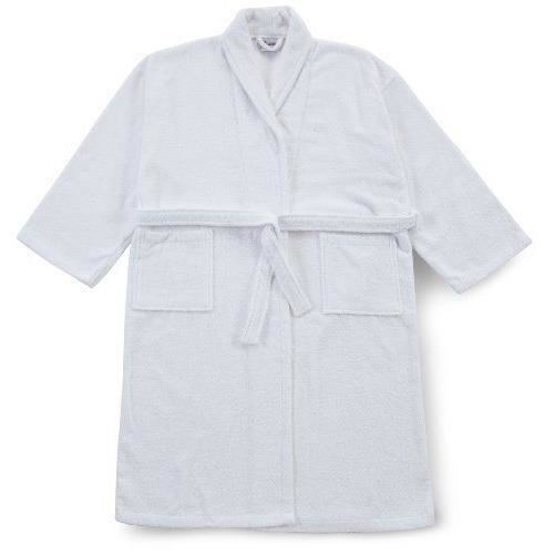 Buscher 20119-100-XXL - COMMUTATEUR KVM - Peignoir col châle en coton 400 g/m Blanc