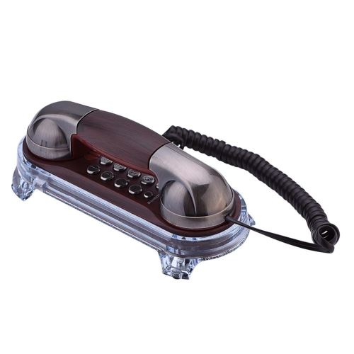Vintage Téléphonique/Téléphone Rétro / Téléphone Filaire Fixé Au Mur, Rétroéclairage Fonction De Compos Bleu