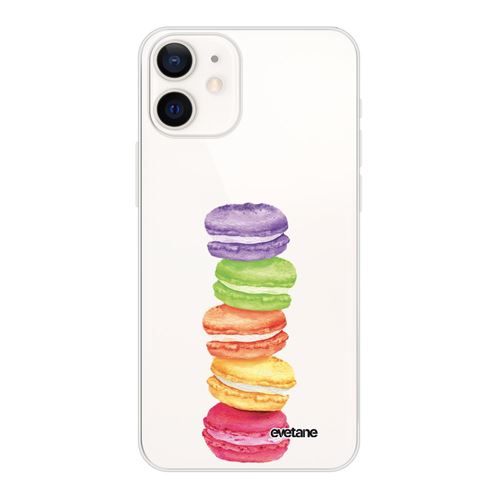 Coque pour iPhone 12 mini souple transparente Macarons Motif Ecriture Tendance [Evetane®]