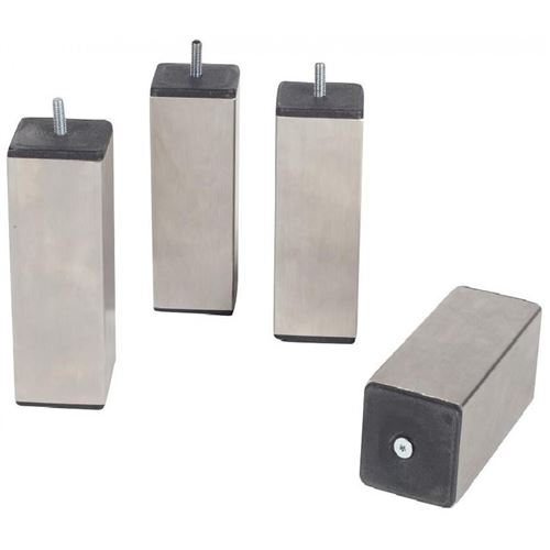 4 pieds inox carrés 20 cm