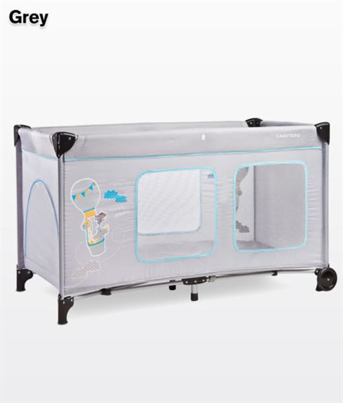 Lit parapluie léger et compact HIMPLO PLUS dès la naissance | gris