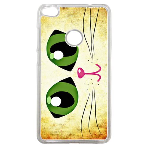 Coque Yeux De Chat Vert Compatible P8 2017 Transparent