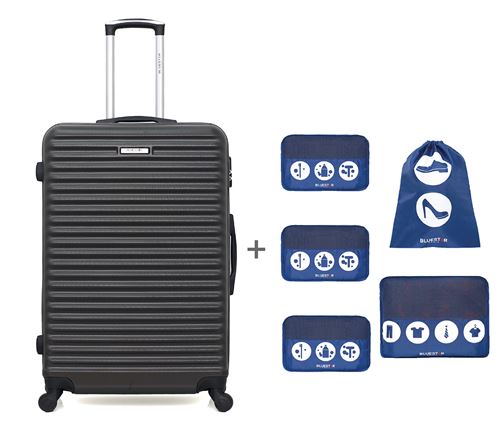 Valise Grand Format + Organiseur BLUESTAR | BRAZILIA DUPLEIX Gris Foncé en ABS