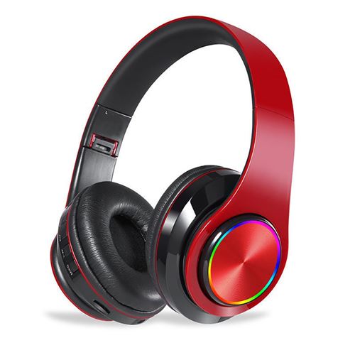 Non Communiqué Rouge/Noir Casque Bluetooth,Sans Fil - Over-Ear,Stéréo
