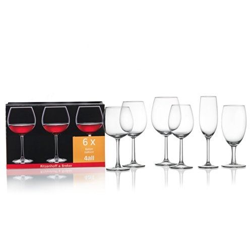 Ensemble de verres à vin blanc ritzenhoff & breker 4all, 6 pièces, transparent, verre, 320ml 179118