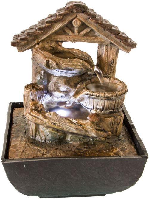 Fontaine d’intérieur aspect bois avec LED