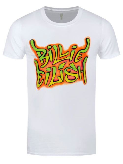 Billie Eilish T-Shirt Graffiti Homme Blanc - Taille L