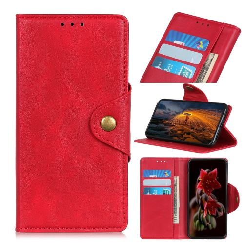Etui en PU fermoir magnétique en laiton avec support rouge pour Samsung Galaxy A11