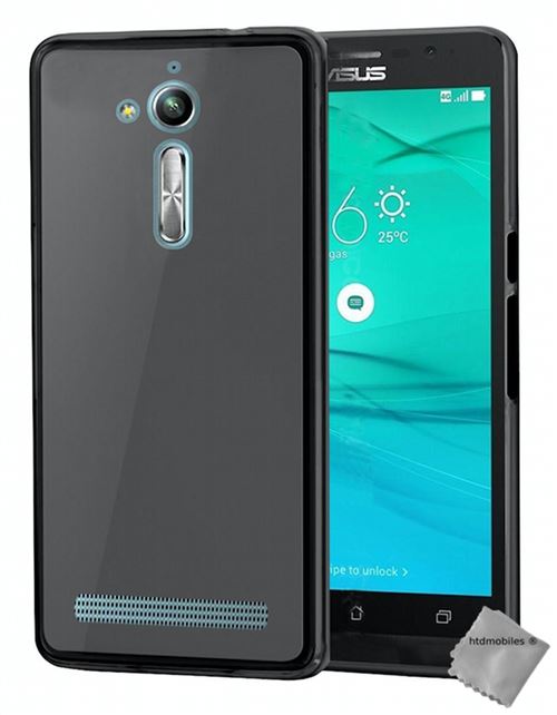 Housse etui coque pochette silicone gel fine pour Asus Zenfone Go ZB552KL avec verre trempe - GRIS