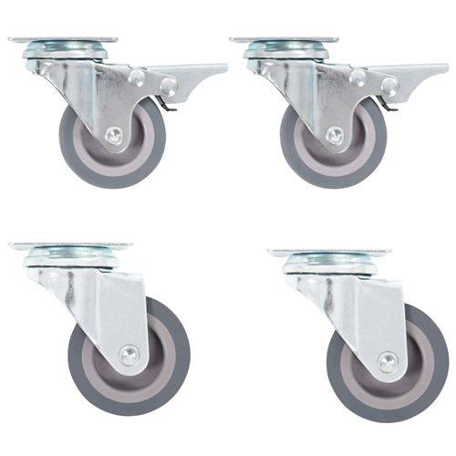 Vidaxl Gris 16 Pcs Roulettes Pivotantes 50 Mm - Image 3