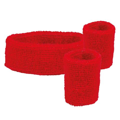 set de 3 bandeaux éponge rouge