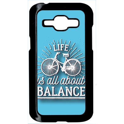 Coque Life Il All About Balance Fond Bleu Compatible Samsung Galaxy J1 Transparent