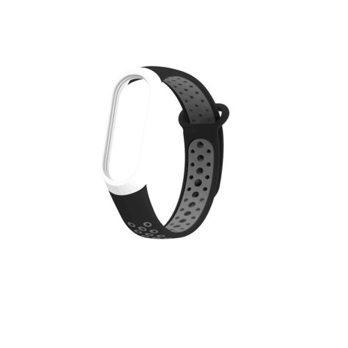 Bracelet en silicone bicolore Smartwatch pour Xiaomi Mi Band 3 - Noir&Gris