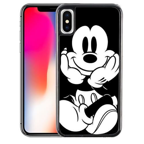 Coque pour iPhone XS mickey noir et blanc